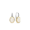 Ti Sento Pearl & CZ Cushion Hoop Earrings, Silver