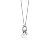 Ti Sento Pearl & CZ Charm Pendant Necklace, Silver
