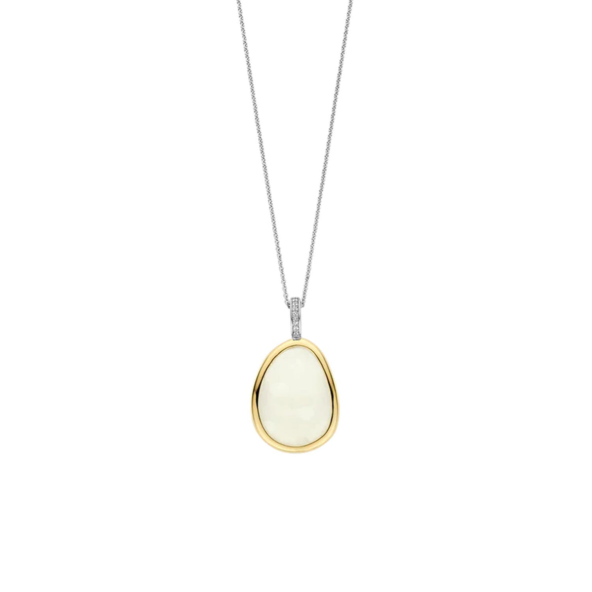 Ti Sento Pearl Pebble Pendant Necklace, Gold & Silver
