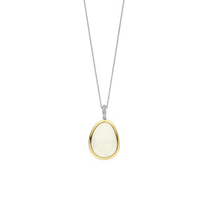 Ti Sento Pearl Pebble Pendant Necklace, Gold & Silver
