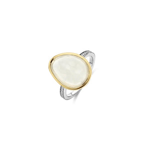 Ti Sento Pearl Pebble Ring, Silver