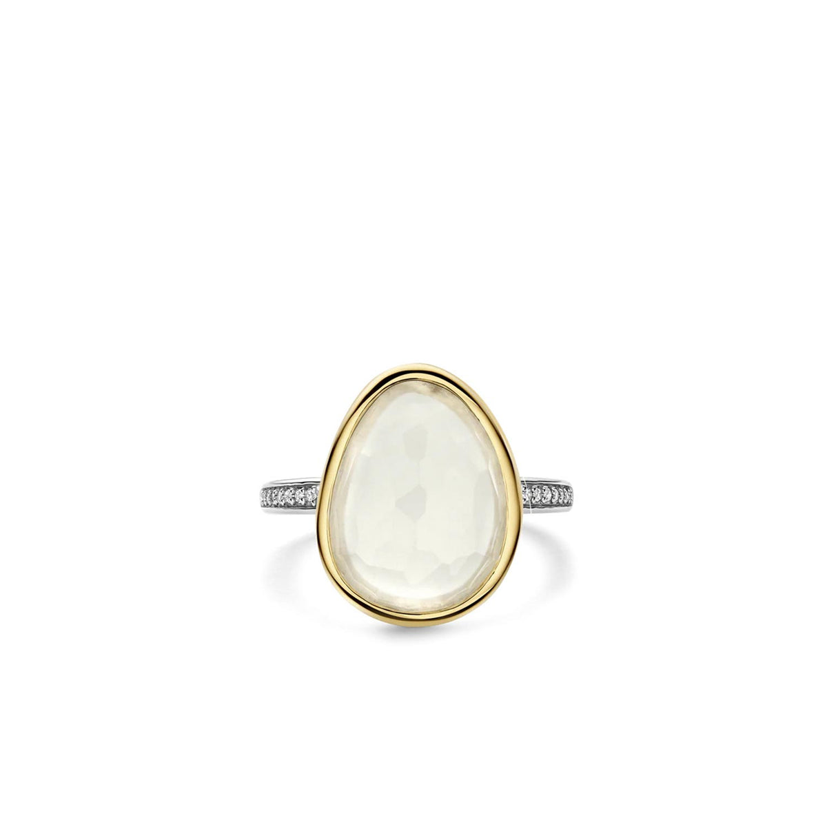 Ti Sento Pearl Pebble Ring, Silver