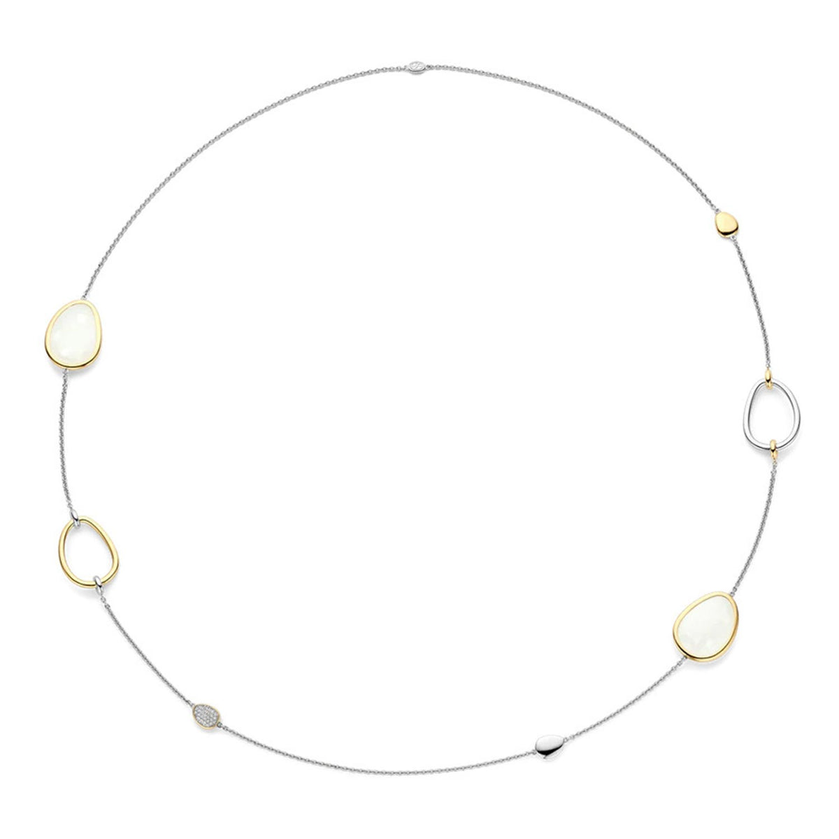 Ti Sento Pebble Chain Charm Necklace, Silver