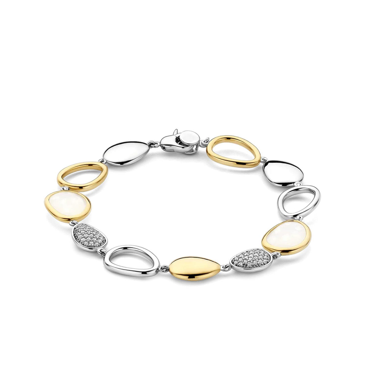Ti Sento Pebble Charm Bracelet, Gold & Silver