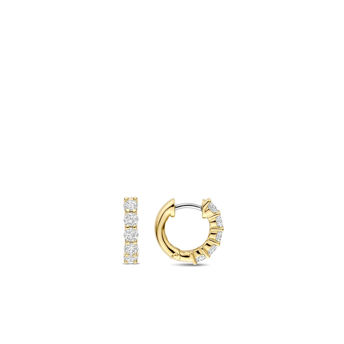 Ti Sento Small Pavé Ribbon Hoop Earrings, Gold