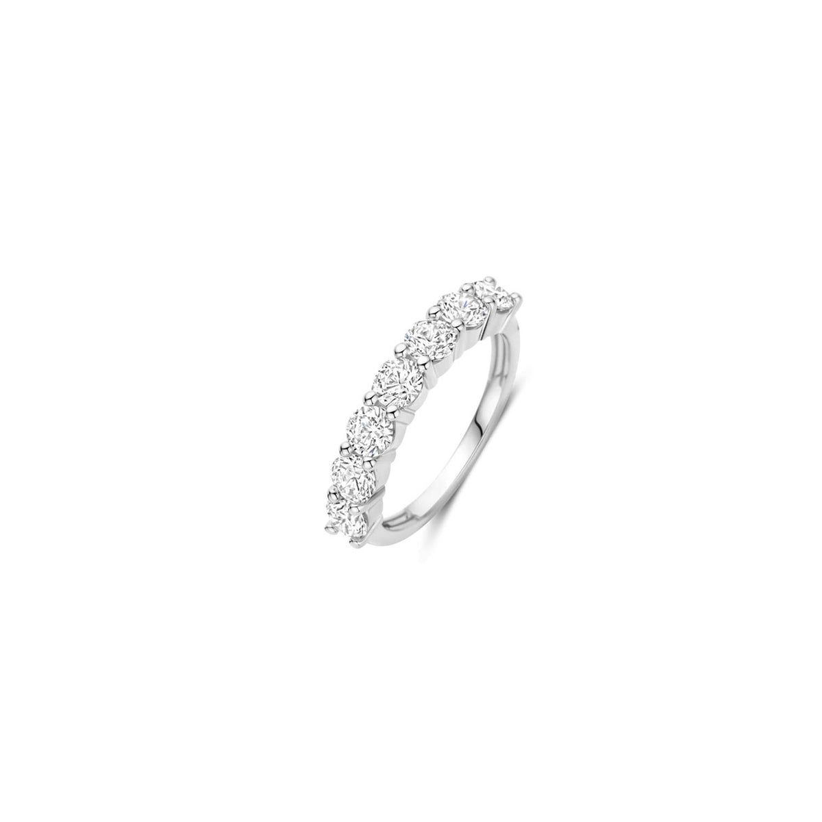 Ti Sento Large Pavé Ribbon Ring, Silver