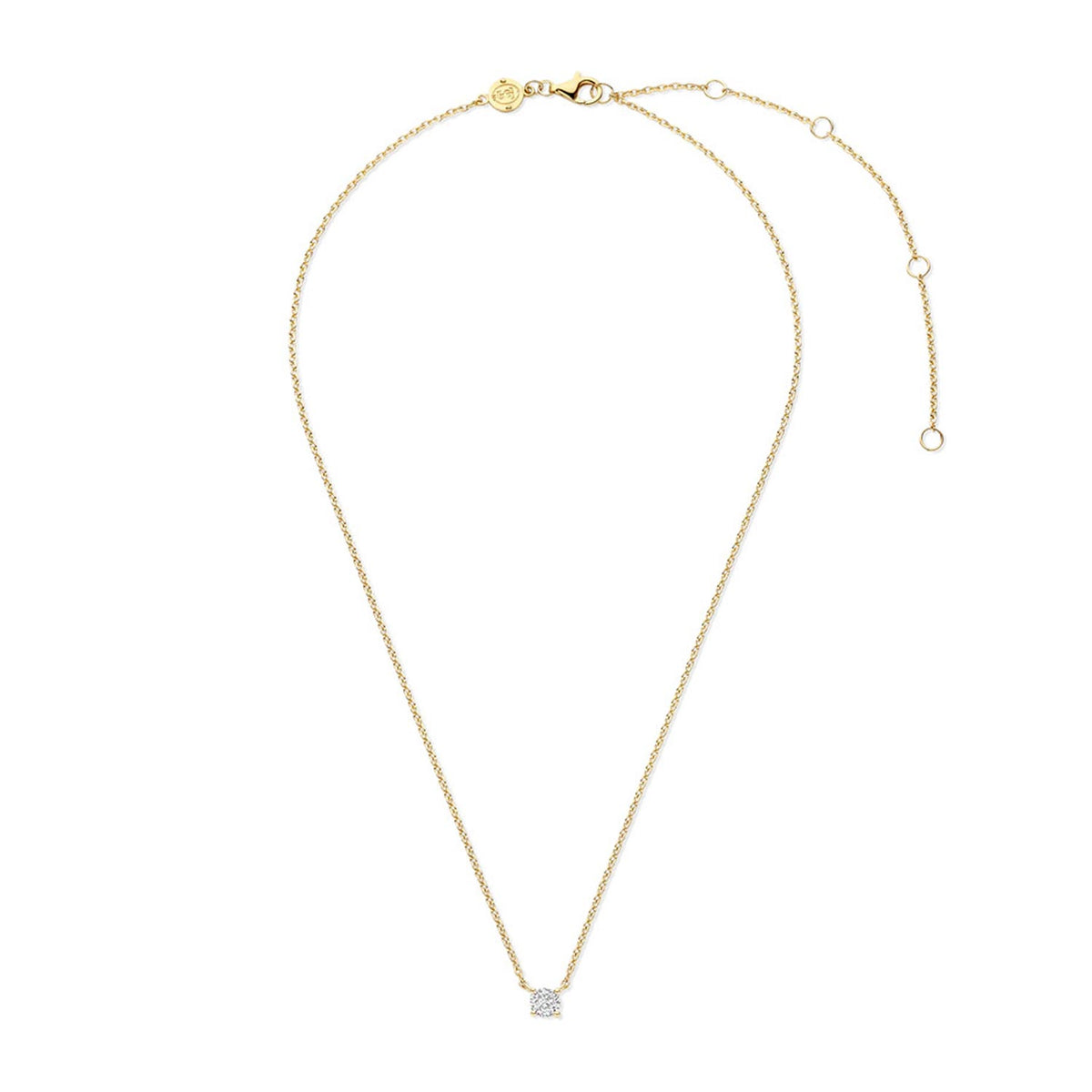 Ti Sento Solitaire CZ Necklace, Gold