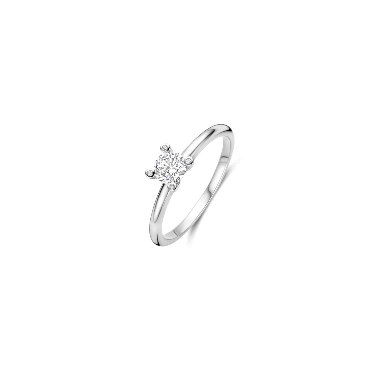 Ti Sento Solitaire CZ Stone Ring, Silver