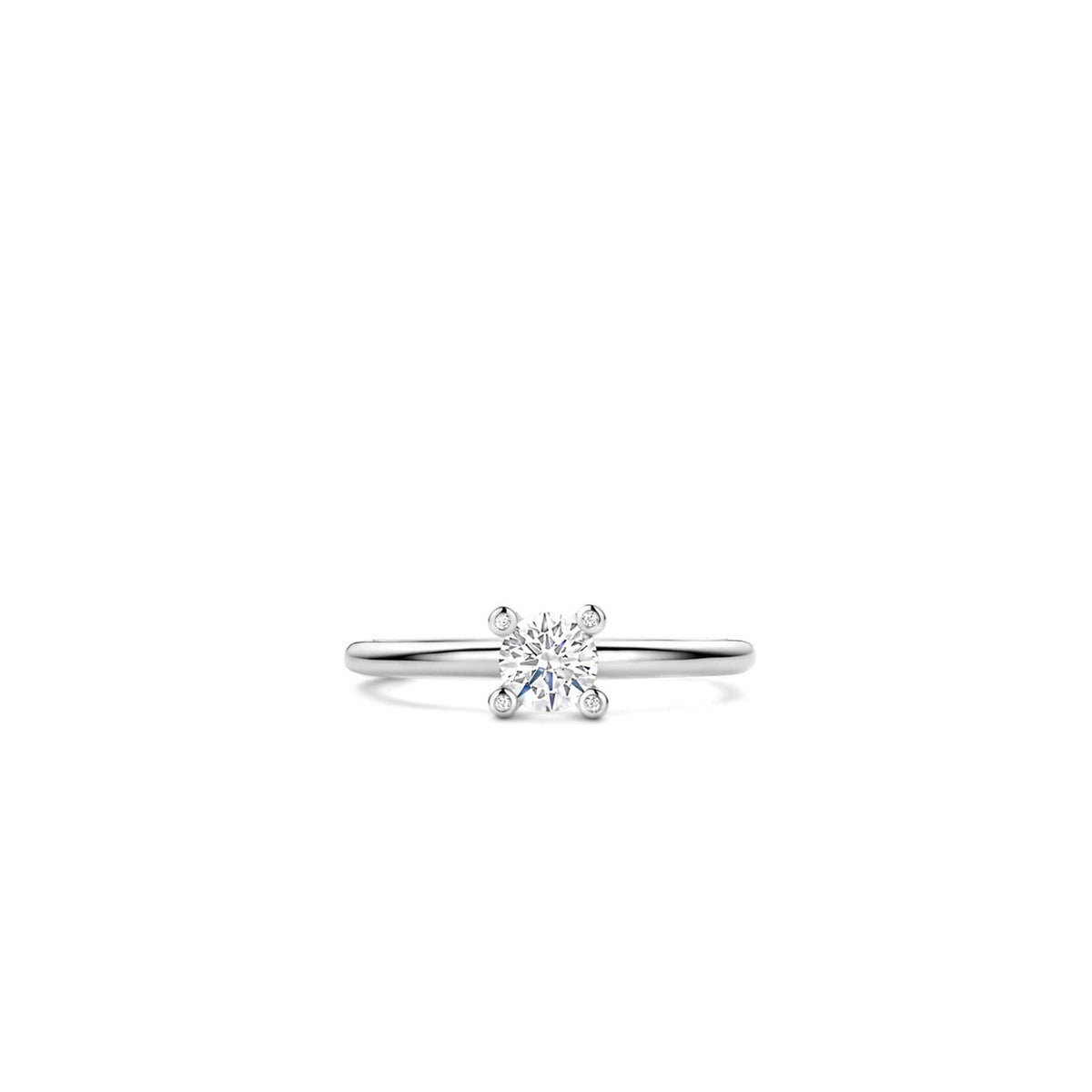 Ti Sento Solitaire CZ Stone Ring, Silver