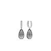 Ti Sento Teardrop Grey Stone Earrings, Silver