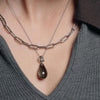 Ti Sento Teardrop Grey Stone Pendant Necklace, Silver