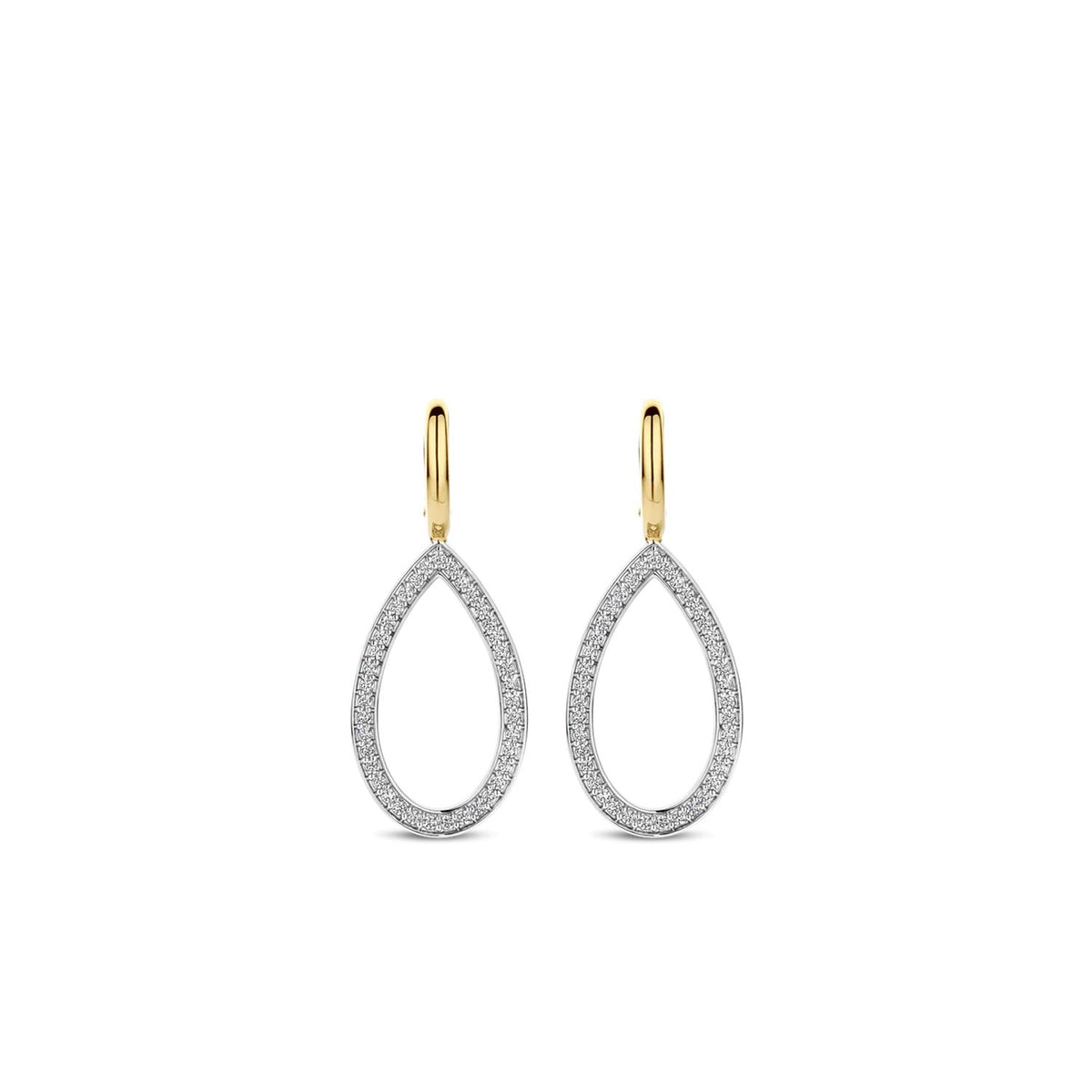 Ti Sento Teardrop Hoop Earrings, Silver
