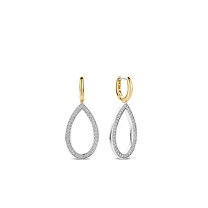 Ti Sento Teardrop Hoop Earrings, Silver