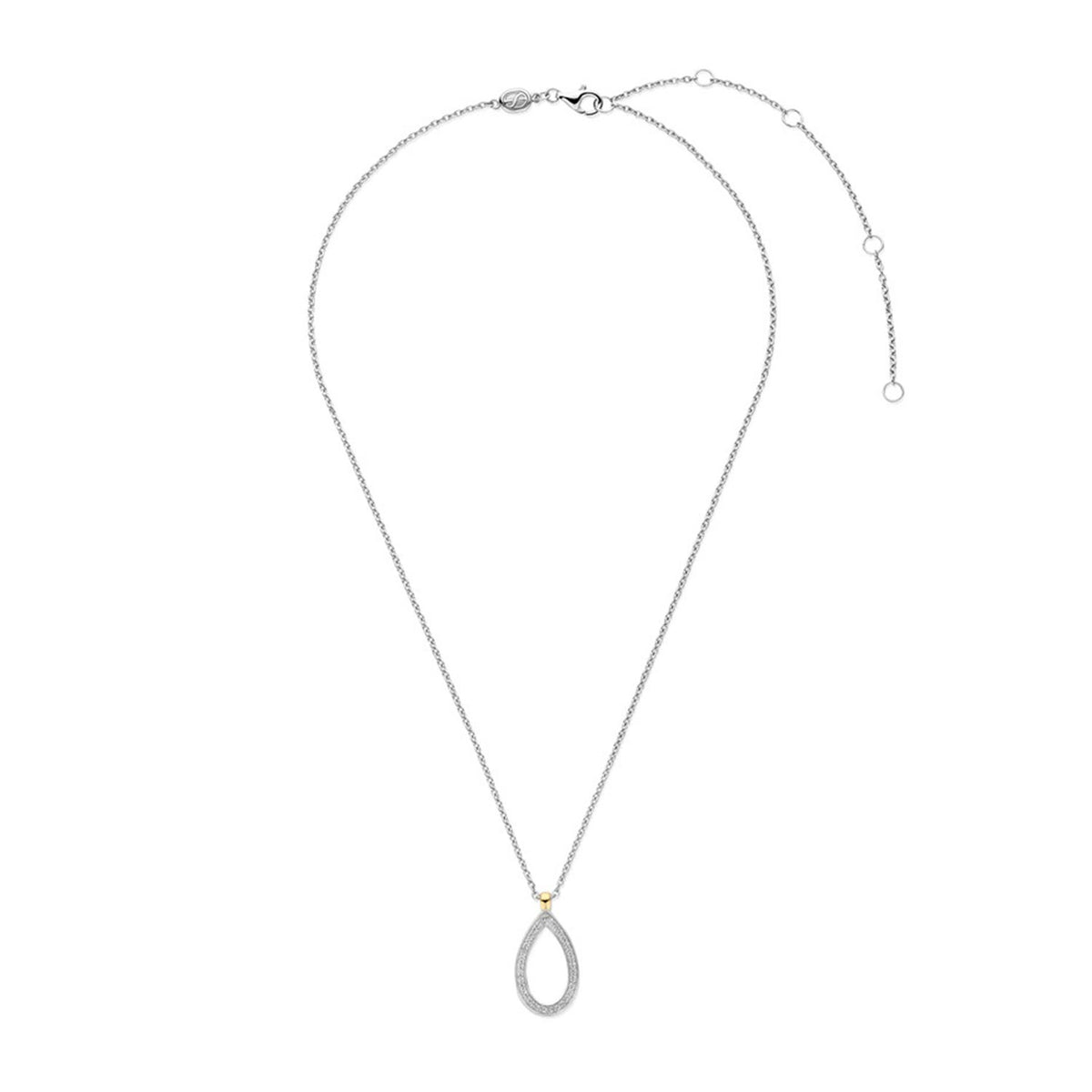 Ti Sento Teardrop Necklace, Silver