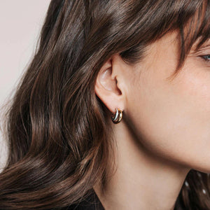 Ti Sento Two Toned Double Curve Stud Earrings, Gold and Silver