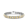Ti Sento Two Toned Ribbed Bangle, Silver