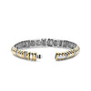 Ti Sento Two Toned Ribbed Bangle, Silver