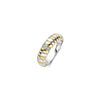 Ti Sento Two Toned Ribbed Ring, Gold & Silver