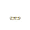 Ti Sento Two Toned Ribbed Ring, Gold & Silver