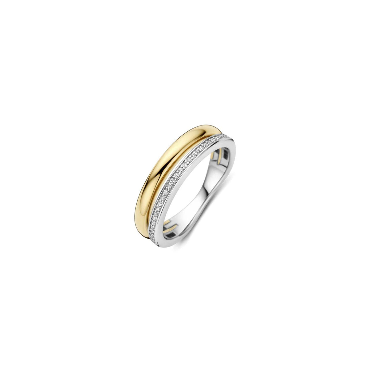 Ti Sento Two Toned Ring, Gold & Silver
