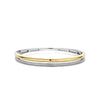 Ti Sento Two Toned CZ Bangle, Silver
