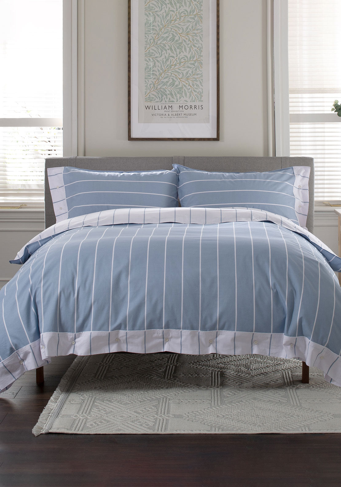 The Lyndon Company Pinstripe Duvet Cover Set, Blue