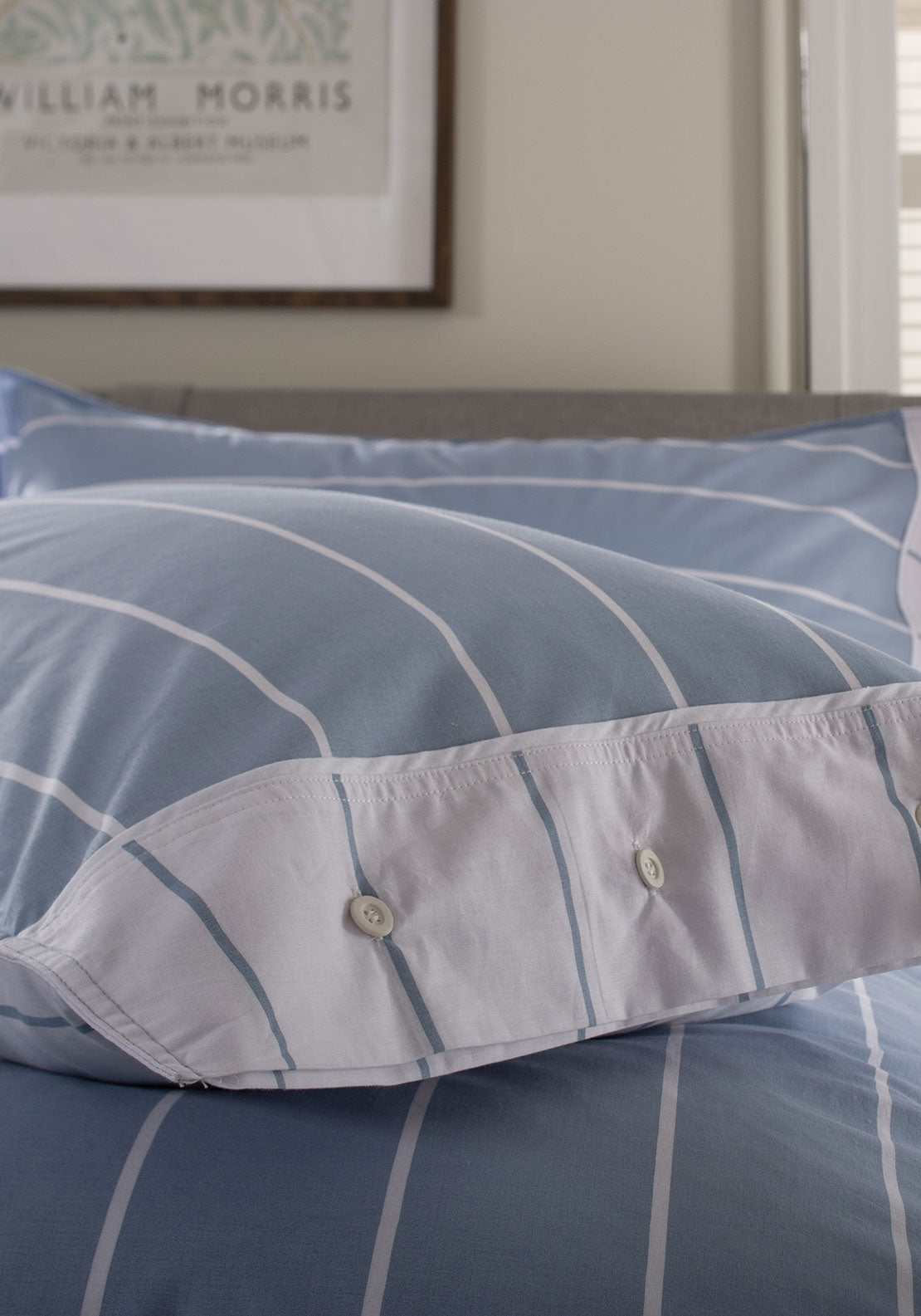The Lyndon Company Pinstripe Duvet Cover Set, Blue