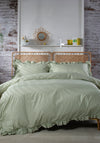 The Lyndon Company Gingham Frilled Duvet Cover Set, Sage Green