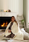 The Lydon Company Sandringham Faux Fur Heated Throw 130x170, Cream