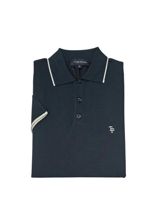 Tom Penn Tipped Polo Shirt, Navy