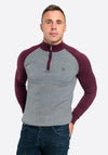 XV Kings by Tommy Bowe Winterveldt Quarter Zip Sweater, Grey & Plum