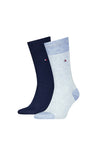 Tommy Hilfiger 2 Pack Classic Birdeye Socks, Light Blue Melange