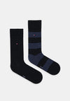 Tommy Hilfiger 2 Pair Classic Stripe Socks, Navy