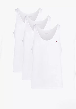 Tommy Hilfiger 3 Pack Signature Cotton Essentials Vest, White