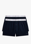 Tommy Hilfiger 2 Pack Signature Cotton Woven Boxers, Navy