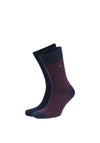 Tommy Hilfiger 2 Pack Stripe Socks, Red & Navy