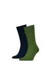 Tommy Hilfiger 2 Pair Classic Dot Socks, Navy & Army Green