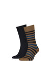 Tommy Hilfiger 2 Pair Classic Duo Stripe Socks, Desert Khaki