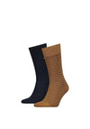 Tommy Hilfiger 2 Pair Classic Stripe Socks, Navy & Desert Khaki