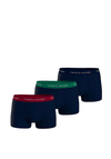 Tommy Hilfiger 3 Pack Essential Logo Waistband Trunks, Rouge Multi