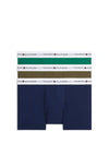 Tommy Hilfiger 3 Pack Signature Logo Cotton Stretch Trunks, Green Multi