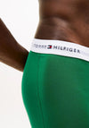 Tommy Hilfiger 3 Pack Signature Logo Cotton Stretch Trunks, Green Multi