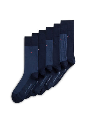 Tommy Hifiger 6 Pack Sock Gift Set, Navy