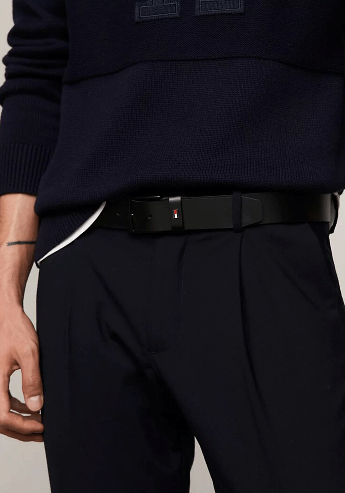 Tommy Hilfiger Adan Leather Belt, Black