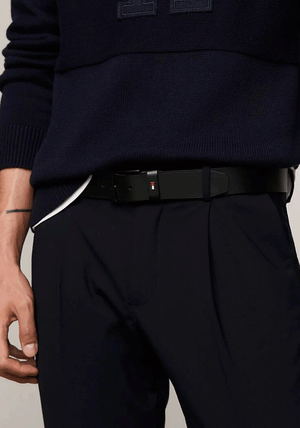 Tommy Hilfiger Adan Leather Belt, Black