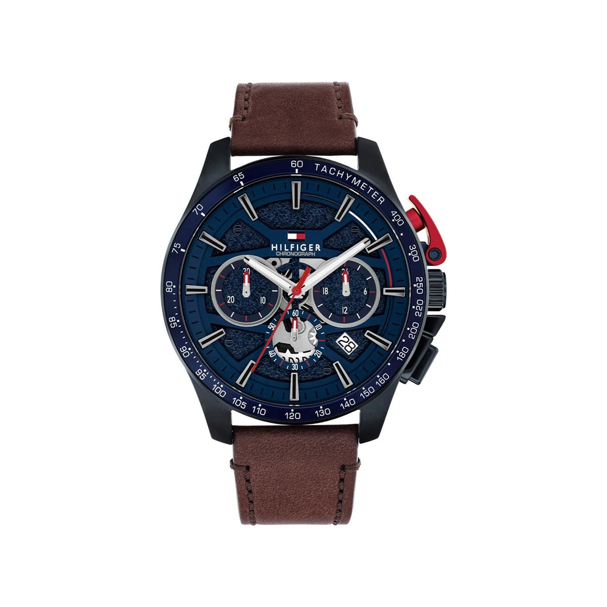 Tommy Hilfiger Men’s Bank Watch, Navy & Brown