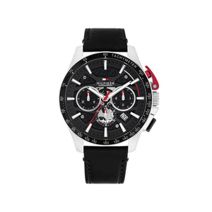 Tommy Hilfiger Men’s Bank Watch, Silver & Black