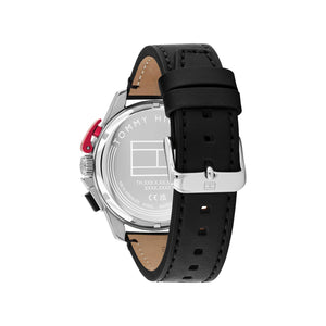 Tommy Hilfiger Men’s Bank Watch, Silver & Black
