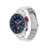 Tommy Hilfiger Men’s Bank Watch, Silver & Navy