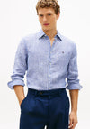 Tommy Hilfiger Bengal Stripe Pure Linen Shirt, Wedge Blue